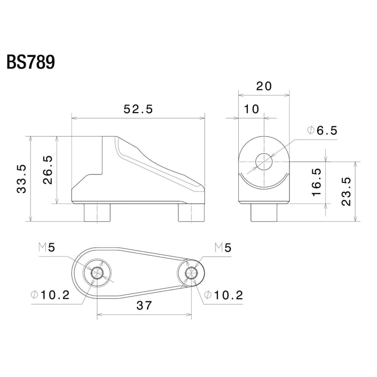 Rizoma BS789B Single Mirror Adapter